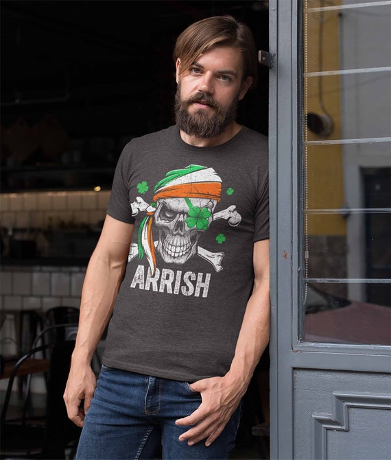 Men's Funny St Patrick's Day T Shirt Pirate Shirt Arrish T Shirt Funny Irish Shirt Irish Pirate Shirt