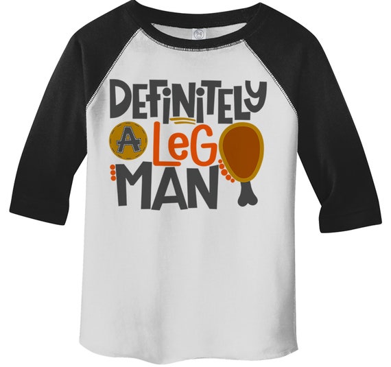 Kids Funny Leg Man T Shirt Thanksgiving Shirts Turkey TShirt Hilarious Leg Graphic Tee Boy's Girl's Toddler 3/4 Sleeve Raglan