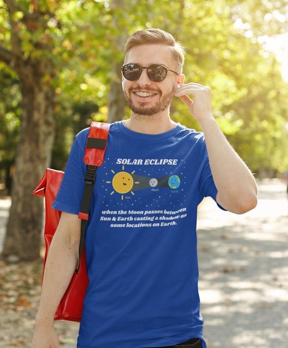 Men's Cute Solar Eclipse Shirt Solar Eclipse Cartoon Shirt Astronomy Gift Astronomer Science Stars Astronomy Teacher Geek Graphic Tee Unisex