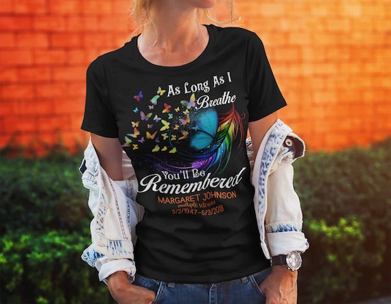 Women's Personalized in Memory T-shirt Remember You Awareness Shirts Custom  Shirts Name Tee in Memory of Shirt 