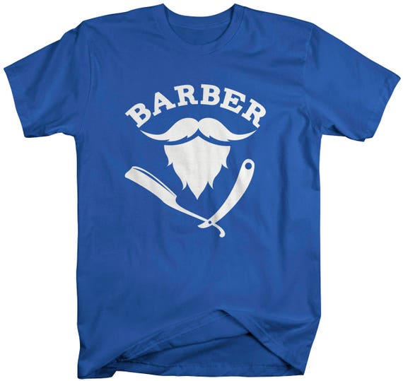 Men's Barber T-Shirt - Mustache Shirts Beard For Barbers Stylists Razor TShirt Short Sleeved Mens