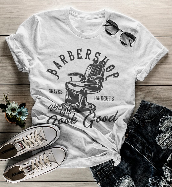 Women's Barbershop T Shirt Barber Shirts Make You Look Good Vintage Graphic Tee