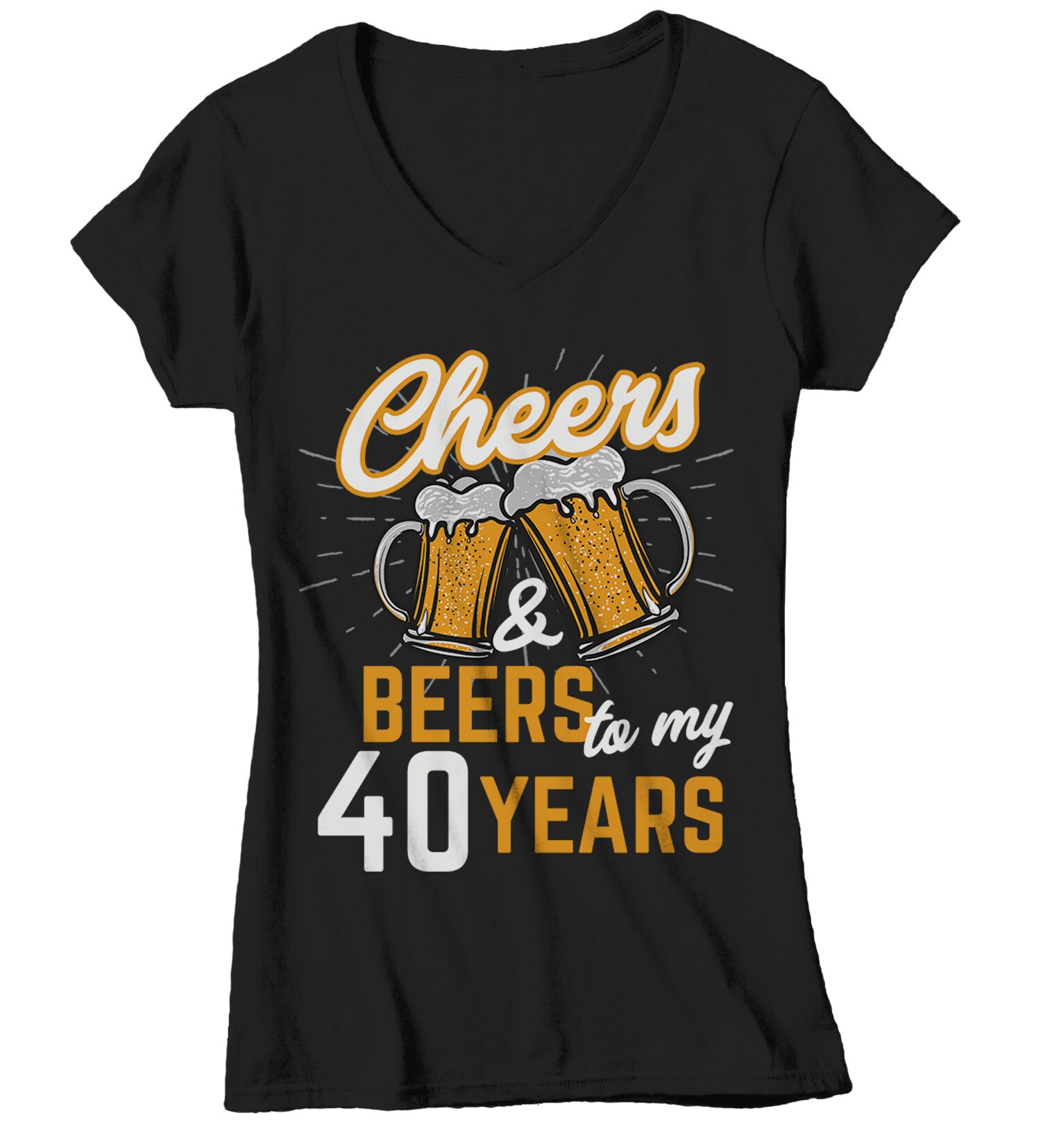Women's Funny 40th Birthday T Shirt Cheers Beers Forty Etsy