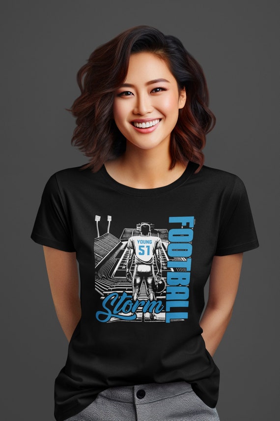 Women's Personalized Football Player T Shirt Custom Stadium Field Modern Shirts Graphic Tee Mom League TShirt Gift Idea Woman Ladies