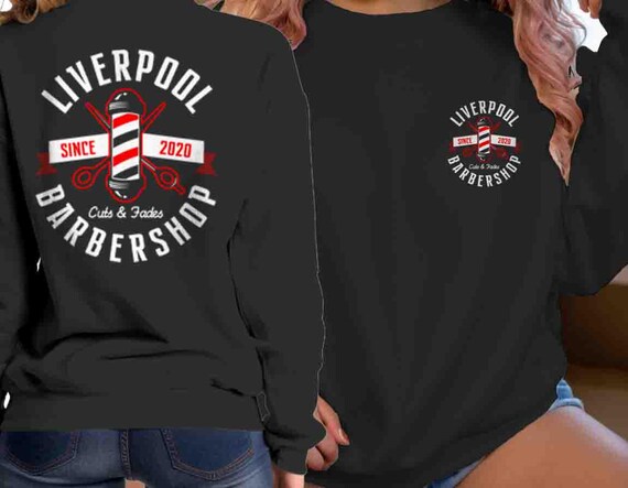 Men's Custom Barbershop Sweatshirt Personalized Barber Crewneck Company Hair Pole Cut Shave Fades Vintage Logo Business Unisex For Men