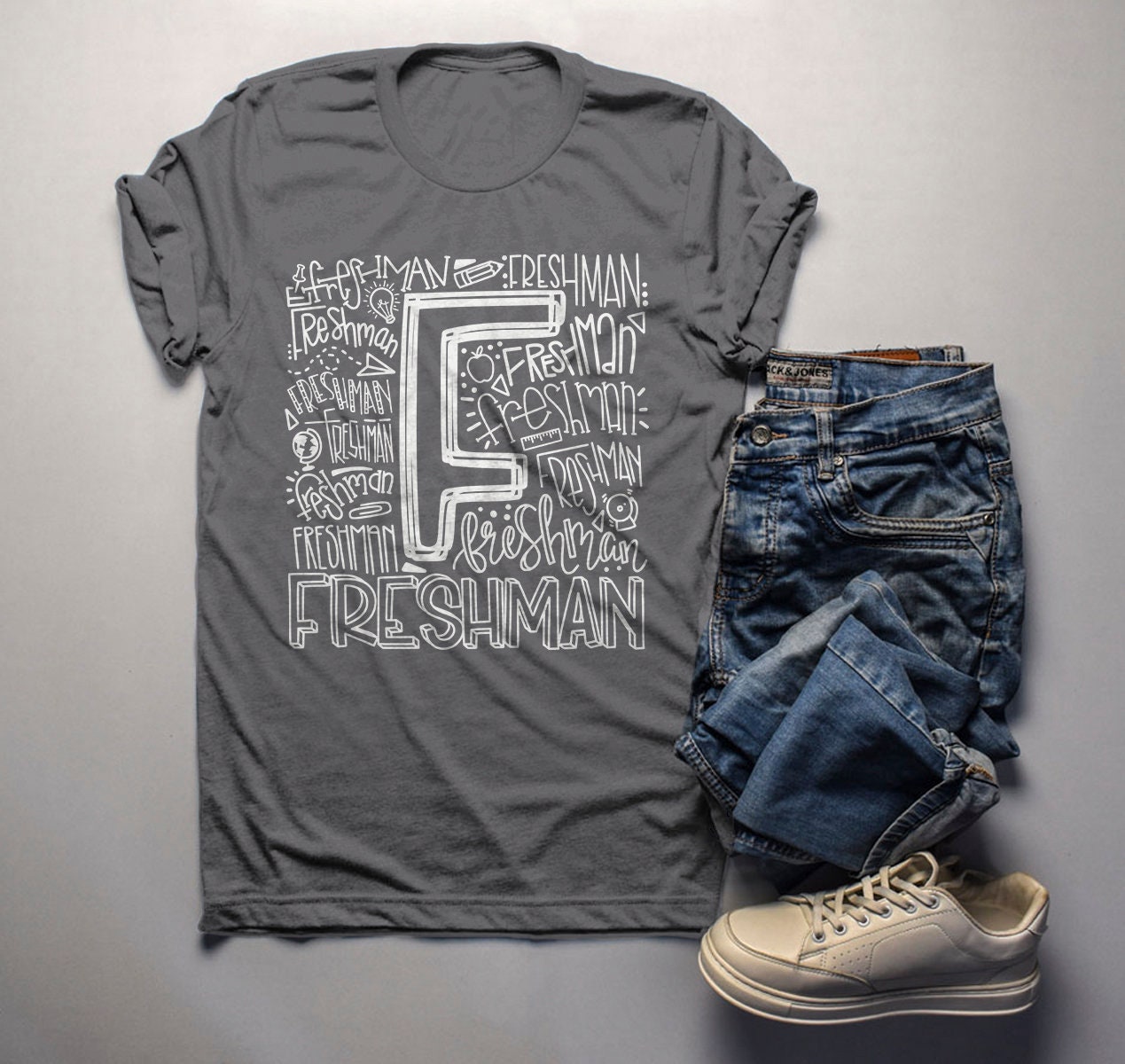 Men's Freshman T Shirt Class Tee Typography Back To School | Etsy