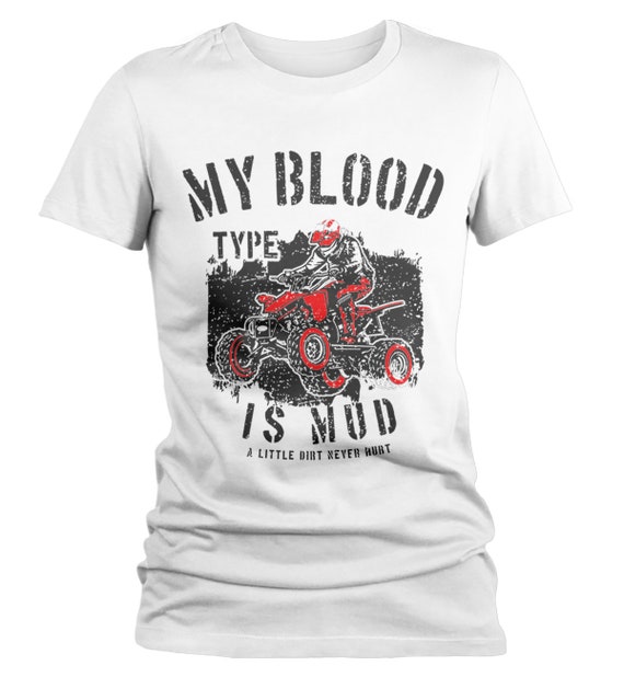 Camiseta ATV mujer Camisa de 4 ruedas Tipo de sangre Mud | Etsy México