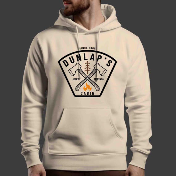 Men's Personalized Cabin Hoodie Sweatshirt Custom Woodsman Woods Vintage Logger Pullover Axe Ax Hunter Logo Camper Badge Rustic Gift Idea