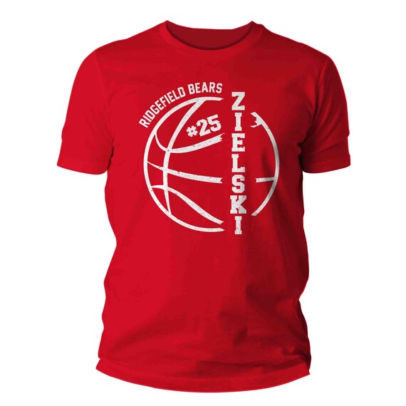 Men's Personalized Basketball T Shirt Custom Frame Dad Shirt Personalized Name Ball Grandpa Team Senior Custom Unisex Gift Idea