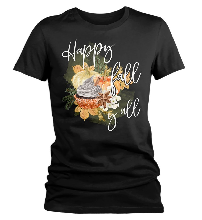 Women/'s Happy Fall Yall T Shirt Fall Shirts Watercolor Pumpkin T Shirts Latte Shirt Pumpkin Spice Shirts Fall T Shirts