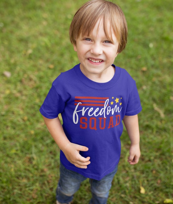 Kid's Freedom Squad T Shirt Independence Day Shirt 4th July Graphic Tee Toddler Freedom Shirts