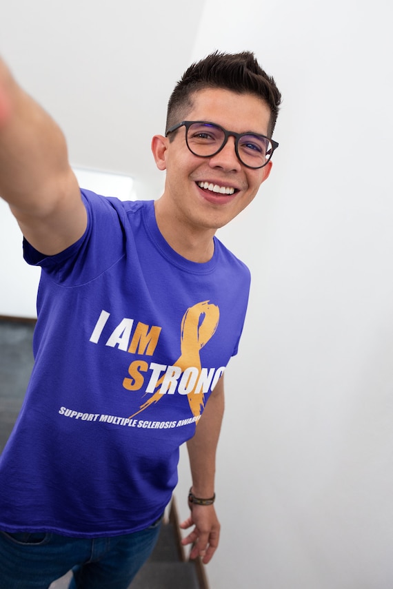 Men's I Am Strong Multiple Sclerosis T-Shirt MS Awareness Shirts By Sarah Tee