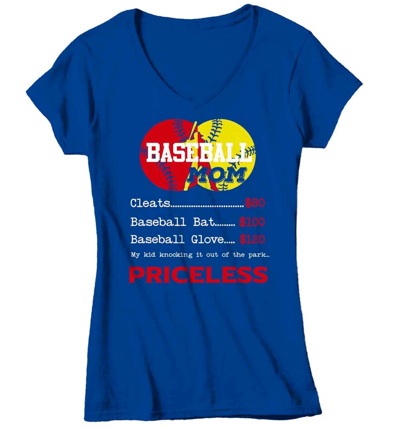 Women's Funny Baseball Mom Shirt Priceless T Shirt T Ball Etsy