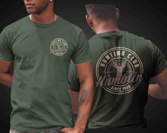Men's Custom Hunting Shirt Personalized Hunter Hunt Deer Club Crosshairs Logo T Shirts Business Wilderness Game Guide TShirt Unisex Men