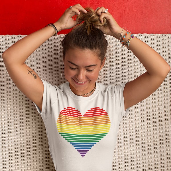 Women's LGBT T Shirt Gay Pride Shirts Heart Gay T Shirt Heart Shirts Gay Pride T Shirts