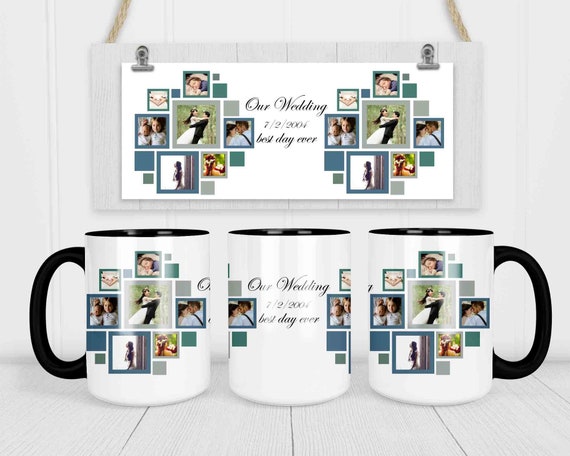 Personalized Coffee Mug Photo Collage Mug Wedding Grandma Gift Cup Personalized Gift Grandpa Father's Mother's Day 15 oz. 20 oz.