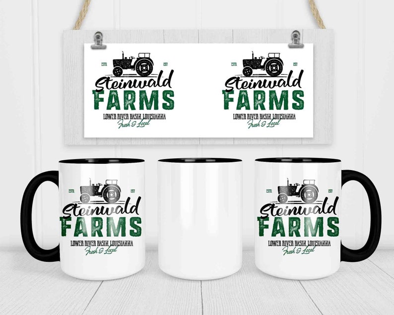 Personalized Farm Coffee Mug Vintage Farming Cup Personalized Farm Tractor Coffee Mugs Custom Farm Gift Farmer 15 oz. 20 oz. Jumbo image 2