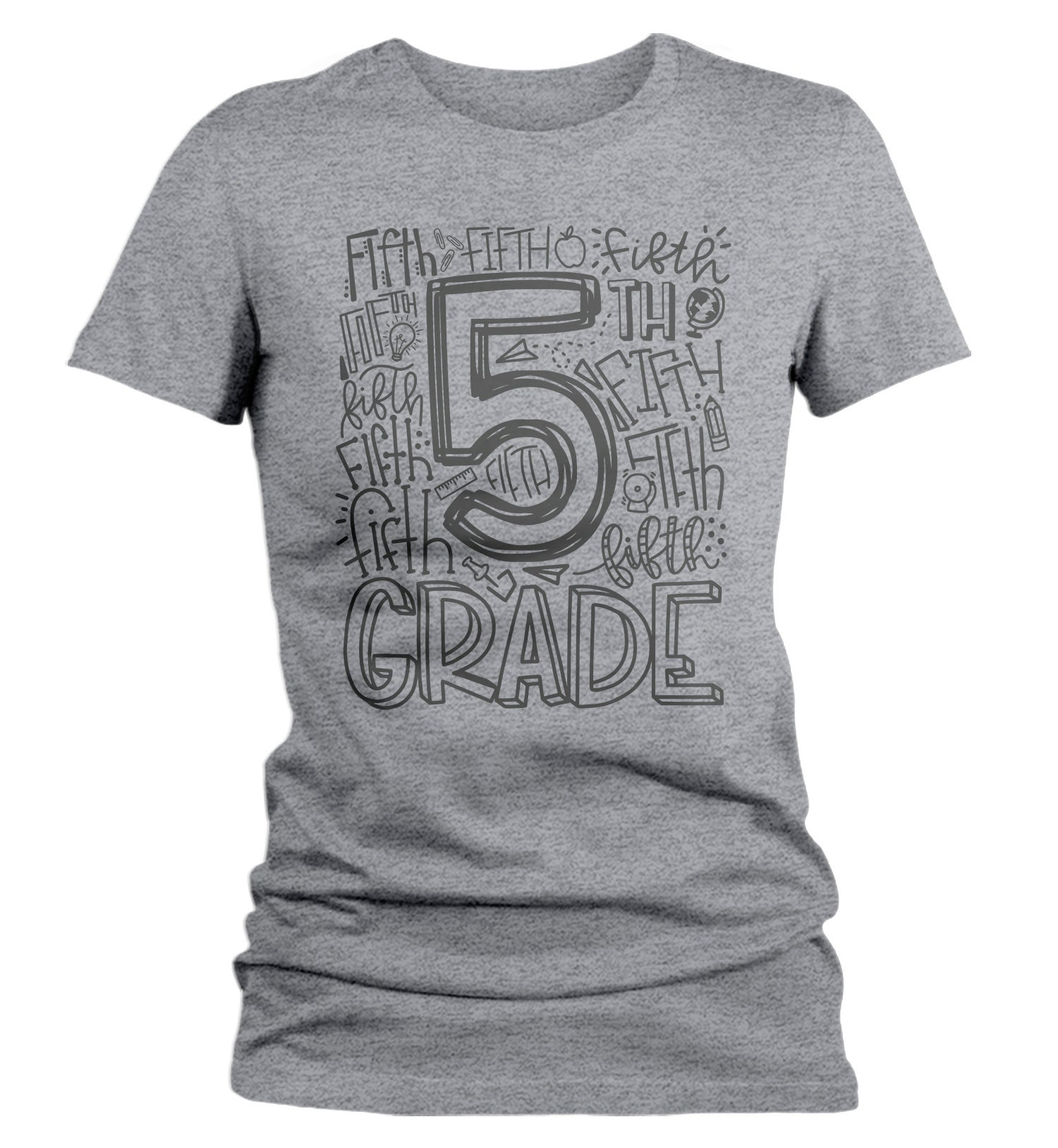 Women's Fifth Grade Teacher T Shirt 5th Grade Typography T | Etsy