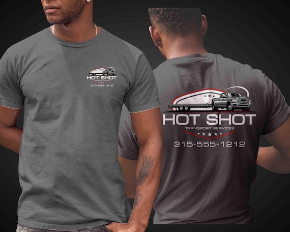 Men's Custom Transport Shirt Personalized Hot Shot Transportation Flatbed Trailer Recovery Tee Logo Truck Shirt T-Shirt Name Business Unisex