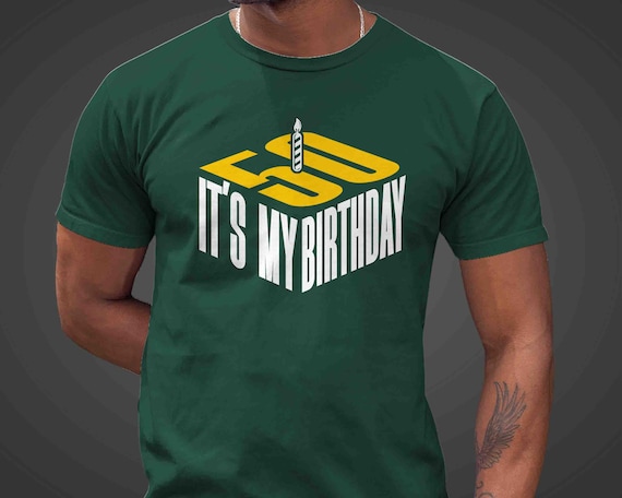 Men's 50th Birthday T-Shirt 50th Birthday Shirt Gift Fifty Years Bday Gift Unisex Modern 3D Candle Tee 50 Bday Man For Men Women Soft Tee
