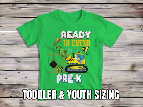 Kids Construction Pre K Shirt Back To School TShirt Dino T-Shirt Cute PreK Kindergarten Cute T Shirt Dinosaur Children's School Youth Gift