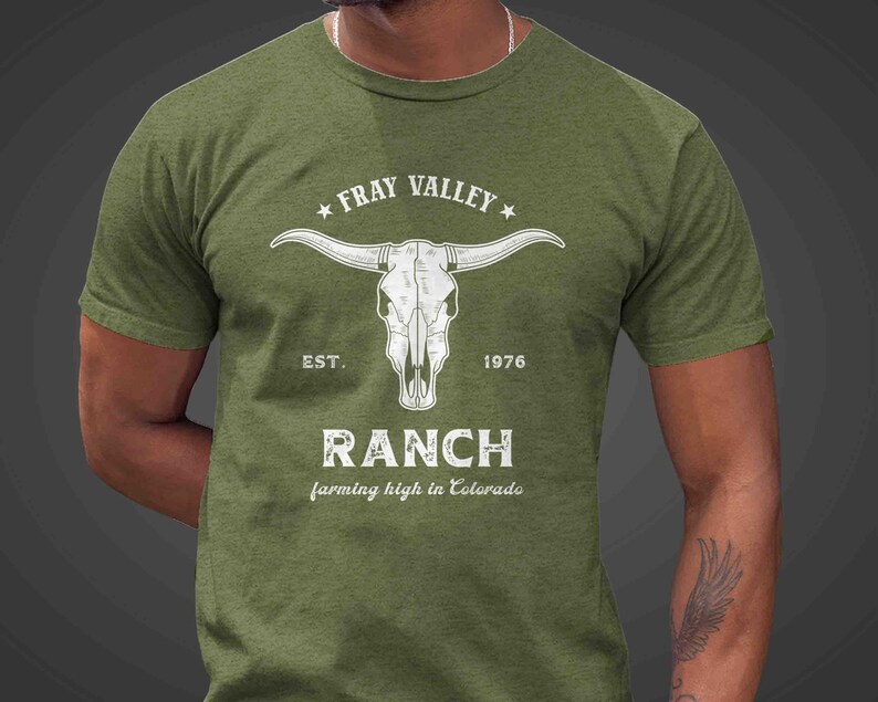 Personalized Farm T-shirt: Custom Cowboy Ranch Logo, Cattle Skull - Etsy