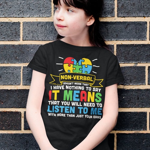 gerucht goedkeuren hetzelfde Kids Autism T Shirt Non Verbal Shirt Spectrum Disorder Tshirt - Etsy