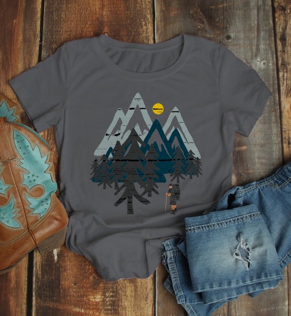 Women's Camping T Shirt Hipster Shirts Mountain Explorer - Etsy