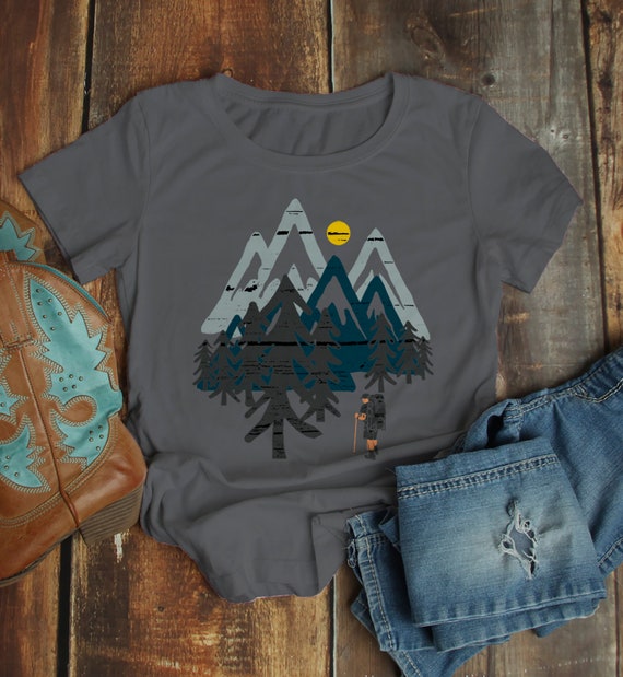 Women S Camping T Shirt Hipster Shirts Mountain Explorer Etsy