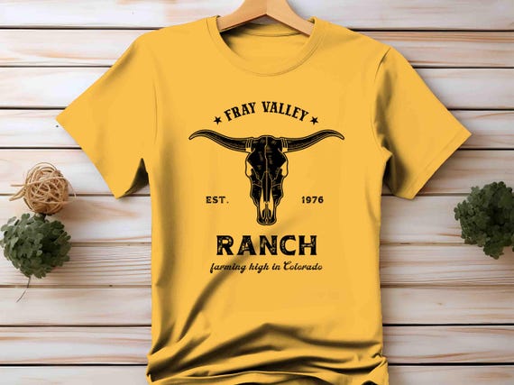 Men's Personalized Farm T Shirt Custom Cowboy Company Name Shirt Cattle Ranch Cow Skull Bull Farmer Rancher Logo Homestead Unisex Gift Idea