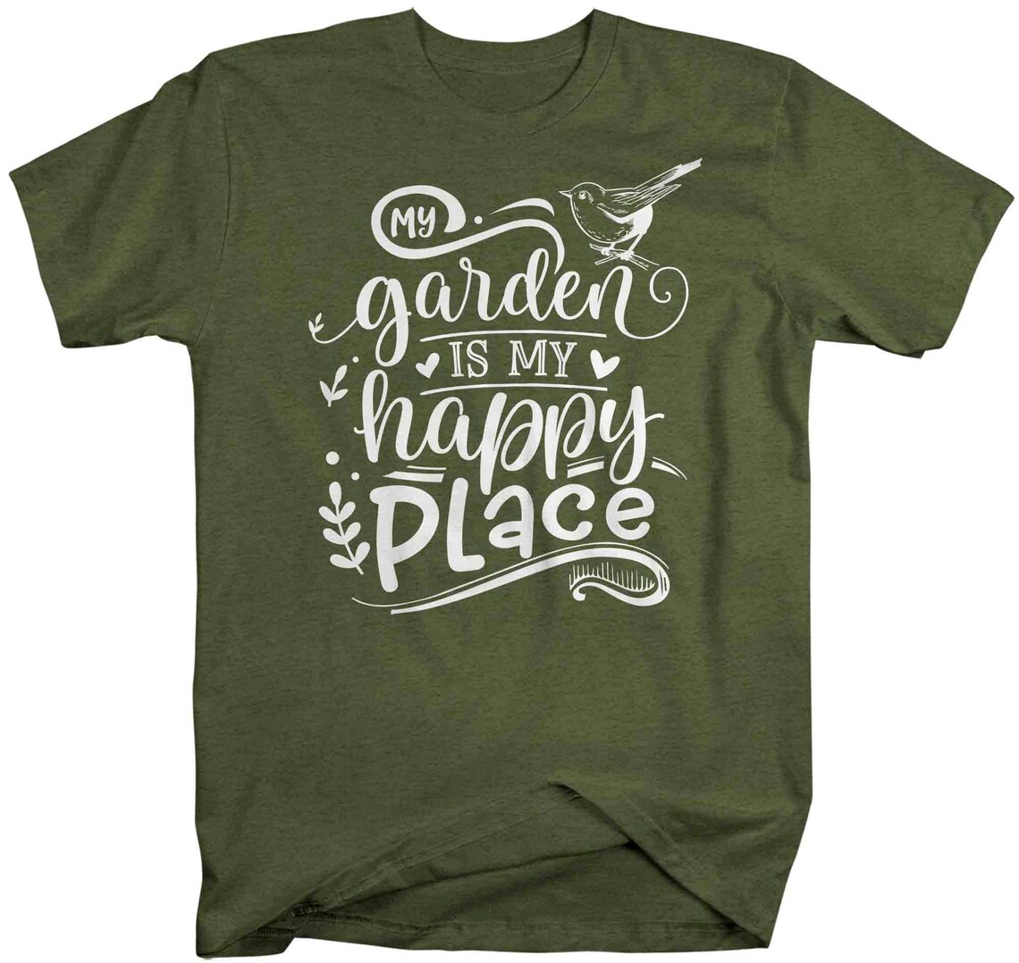 Men's Funny Gardener Shirt Garden Is My Happy Place T Etsy
