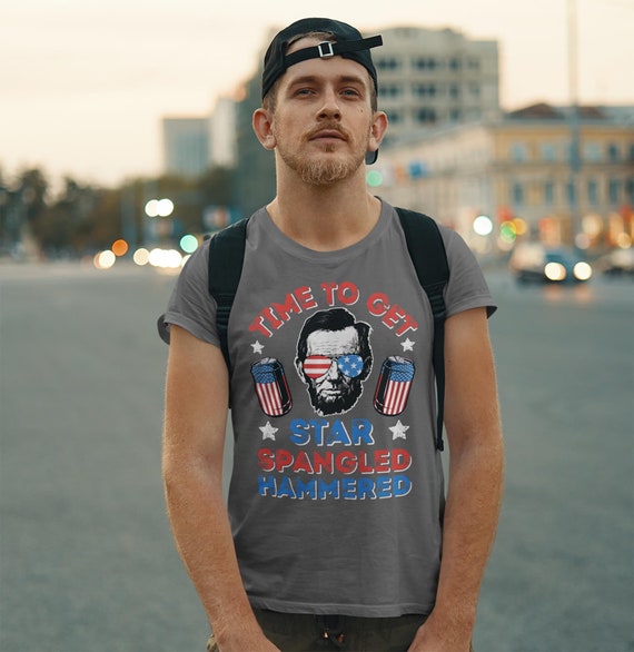 Time To Get Star Spangled Hammered America Drinking T-Shirt Time To Get Star Spangled Hammered America Drinking T-Shirt
