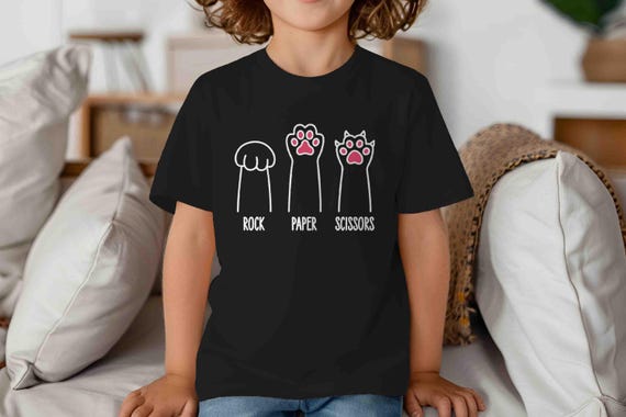 Funny Cat Paw Rock Paper Scissors Youth T-Shirt