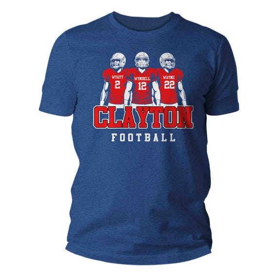 Men's Personalized Football T Shirt Custom Football 3 Players Shirt Personalized Football Dad Team Pride Custom Men's Shirts Gift Idea