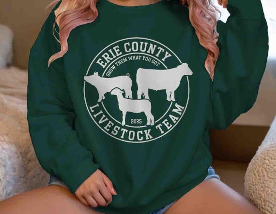 Men's Personalized Livestock Sweatshirt Custom Show Company Name Goat Lamb Pig Crewneck Personalized Farm Cow Fair Farmer Logo Gift Idea