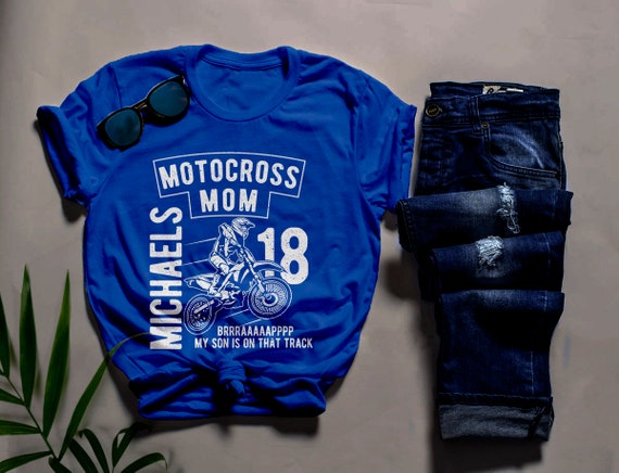 Men's Personalized Motocross T-Shirt Mom Dirt Bike Race Racing Custom Shirt