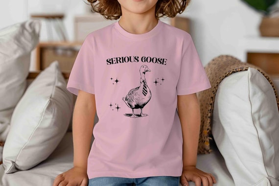Kids Funny Goose Sweatshirt Serious Goose Crewneck Gift Idea Pullover Graphic Humor Joke Cute Matching Best Friends Silly Unisex For Her