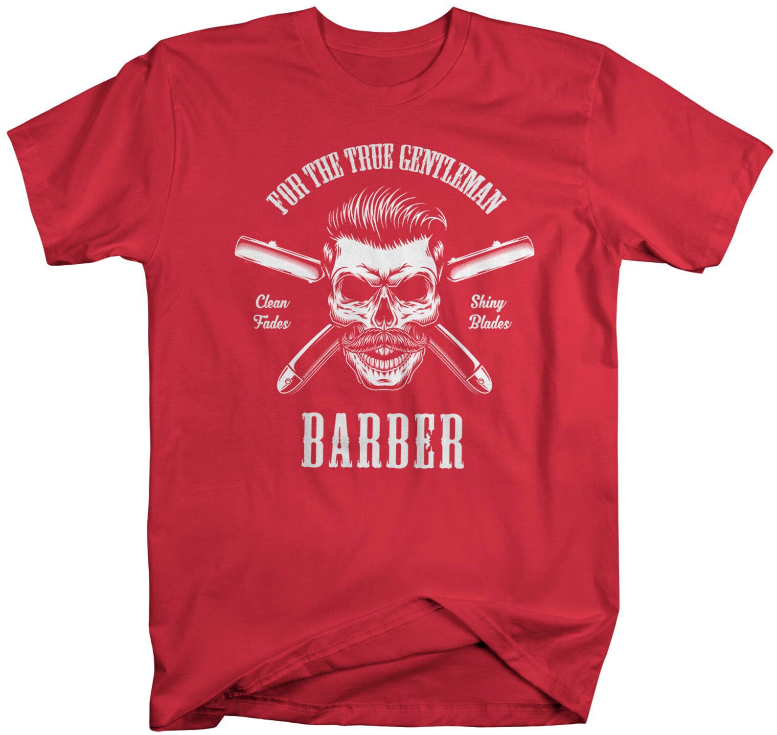 Men's Barber Skull Tshirt Barbers Shirts Shiny Blades Etsy
