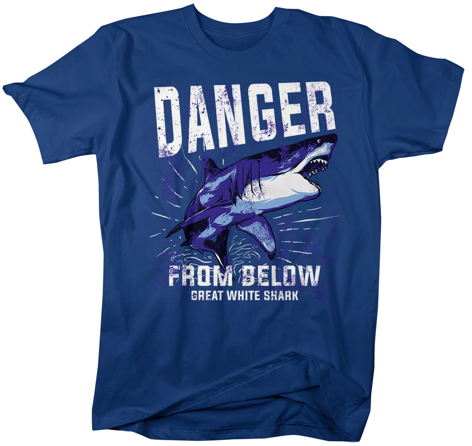 Men's Great White Shark T Shirt Danger Shark Shirts Great | Etsy