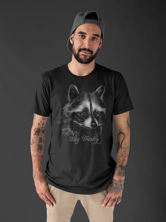 Men's Funny Racoon T Shirt Racoon Shirts Trash Panda Shirt Illustrated T Shirt Cute Unisex Soft Graphic Tee Gift Idea