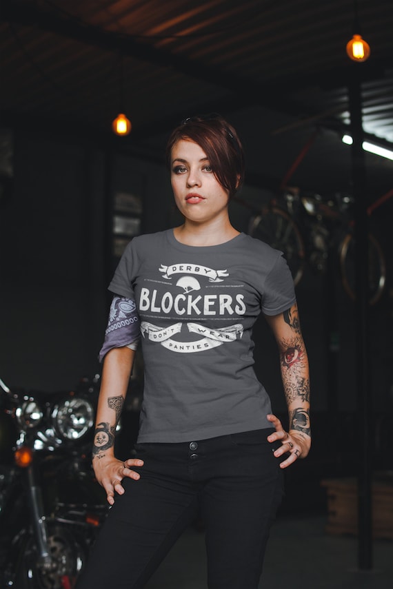 Women's Vintage Derby Blocker T-Shirt Don't Wear Panties Roller Derby Shirt Funny Skate TShirt