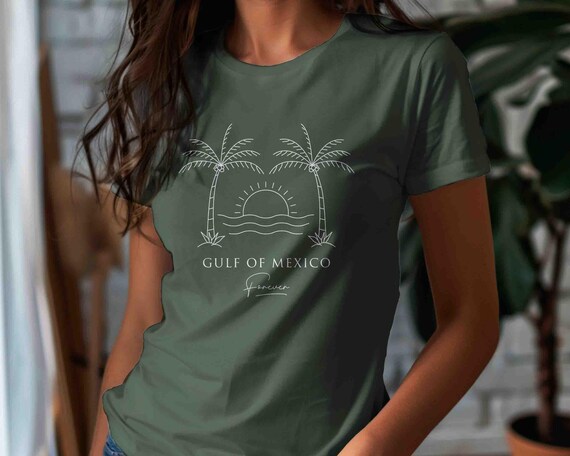Men's Gulf Of Mexico Shirt Forever Shirt Minimal T-Shirt Gift Idea Anti Maga Protest Gulf of America Line Art Unisex Graphic Tee Grunge
