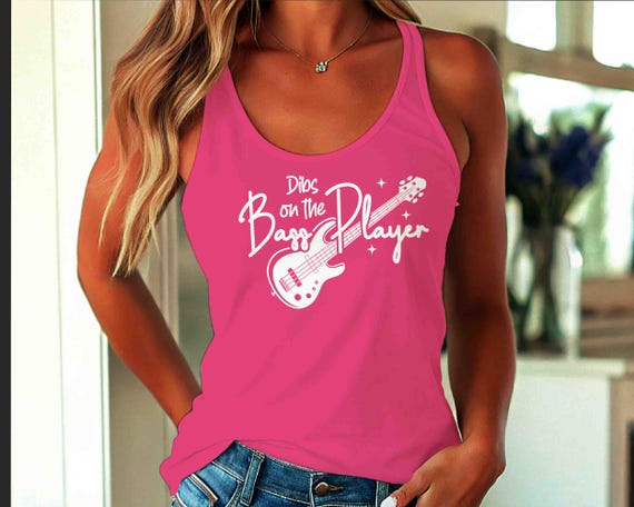Women's Dibs On The Bass Player Tank Top Racer Back Bassist Racerback Funny Band Guitar Rock Tank Wife Gift Girlfriend Humor Ladies Woman