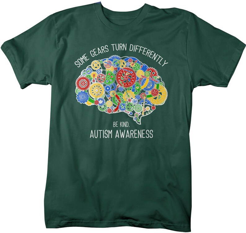Men's Autism Shirt Autism Brain Shirts Some Gears Turn Etsy