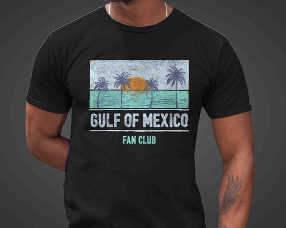 Men's Gulf Of Mexico Shirt Fan Club Shirt Palm Trees T-Shirt Gift Idea Since 1607 Protest Gulf of America Tourist Unisex Graphic Tee Grunge