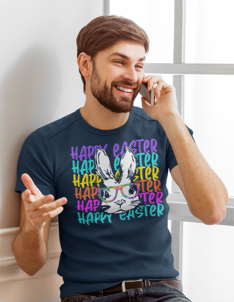 Men's Easter Shirt Happy Easter Bunny T Shirt Hipster Etsy
