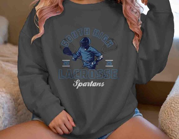 Men's Personalized Lacrosse Sweatshirt Custom LAX Shirts Lacrosse Dad Player Mom Crewneck Modern Logo Player Unisex Women Gift