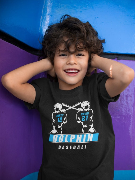 Kids Personalized Baseball Shirt, 2 Players T Shirt, Boys Brother Playing, Custom Tee, Baseball Gift, T-Ball Swing Batter Youth Children's