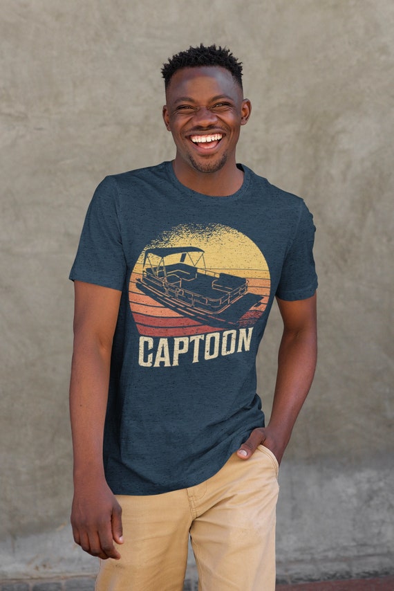 Men's Funny Pontoon Captain Shirt Captoon T Shirt Toon Boat Gift Accessory Boating Gift Nautical Boater Tee Unisex Man