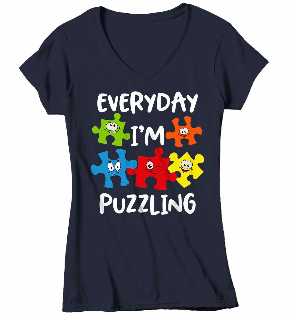 Women's Funny Autism Shirt Everyday I'm Puzzling Shirt Etsy